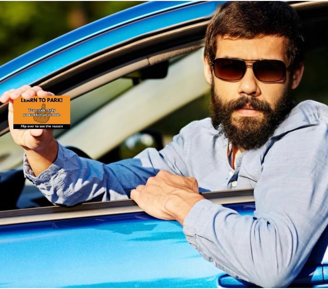 You Parked Like an Asshole (Pack of 100) Bad Parking Cards 3.5"x2" Multi Reasons Violation Stocking Stuffers for Adults/Prank Items/Double Sided (Parked like an idiot)