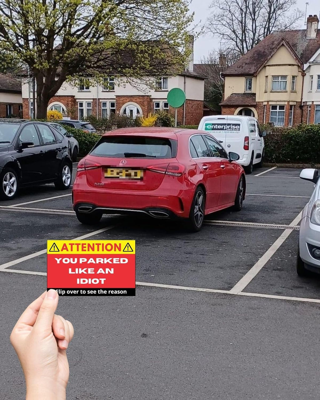 You Parked Like an Idiot (Pack of 100) Bad Parking Cards Practical Joke Card