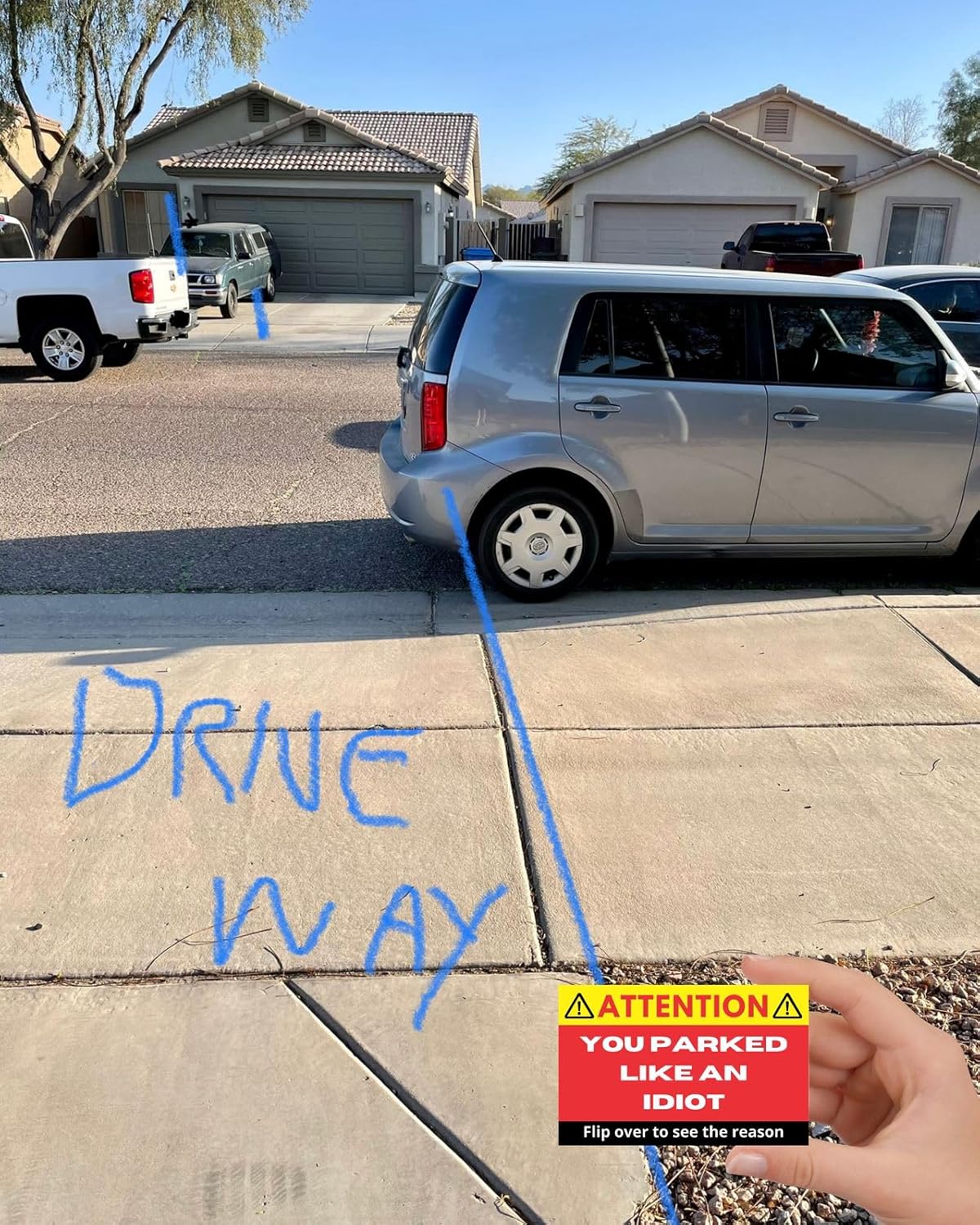 You Parked Like an Idiot (Pack of 100) Bad Parking Cards Practical Joke Card