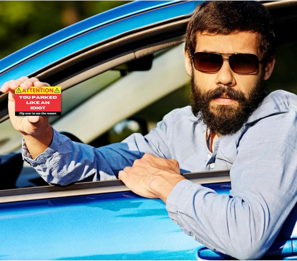 You Parked Like an Idiot (Pack of 100) Bad Parking Cards Practical Joke Card