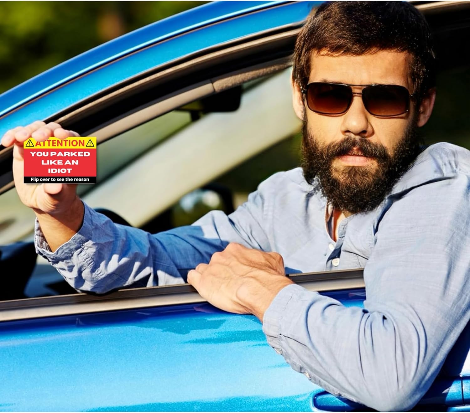 You Parked Like an Idiot (Pack of 100) Bad Parking Cards Practical Joke Card