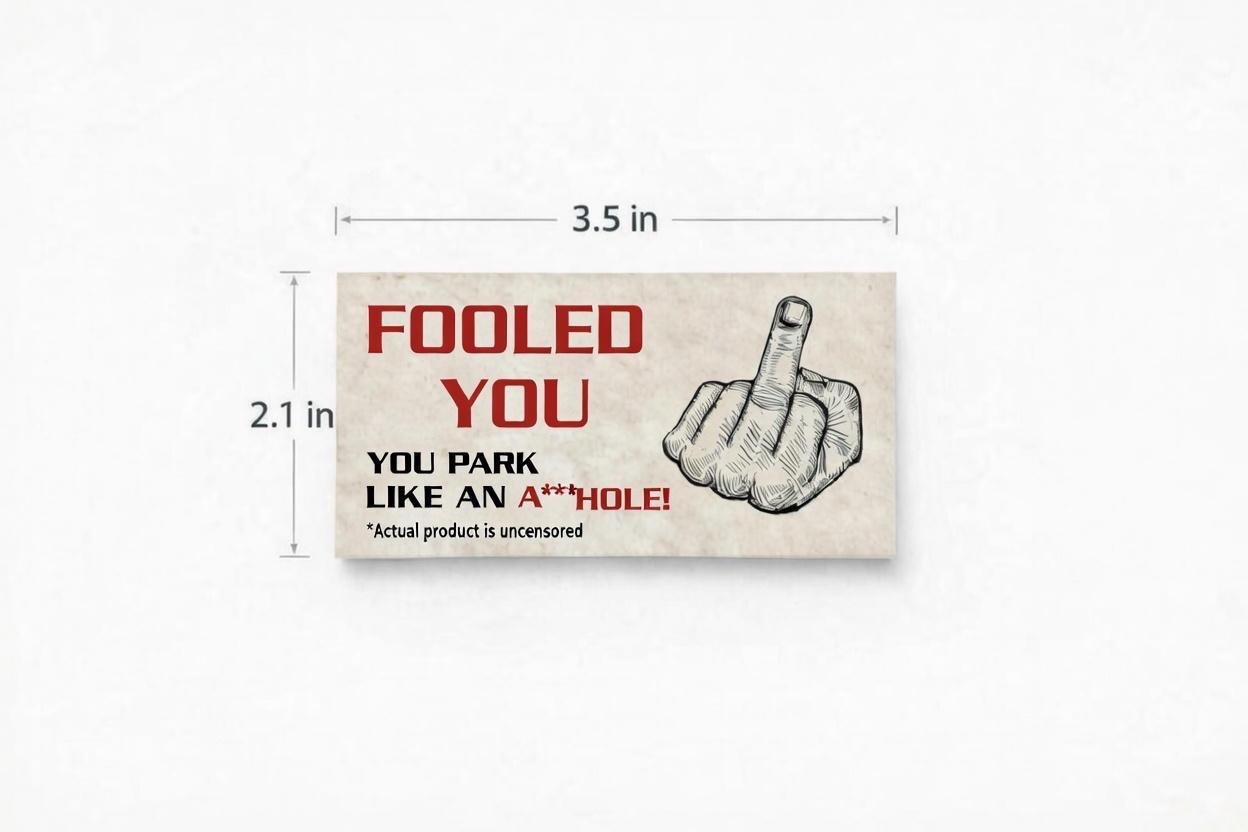 You Park Like An A-hole Bad Parking Prank Cards Look Like $50 Money From DIstance - 50 qty - leave them under Vehicle Wipers of Horrible A-Hole Drivers!
