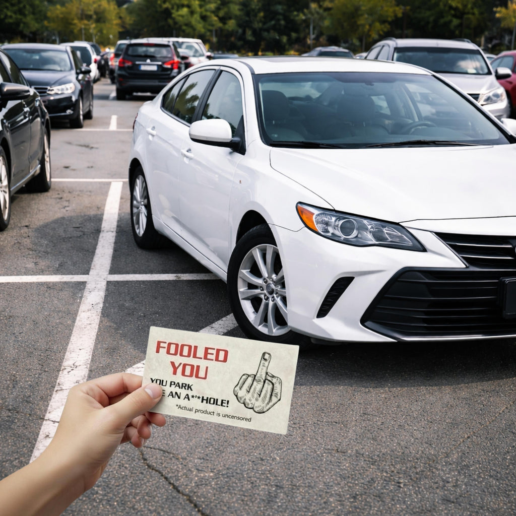 You Park Like An A-hole Bad Parking Prank Cards Look Like $50 Money From DIstance - 50 qty - leave them under Vehicle Wipers of Horrible A-Hole Drivers!